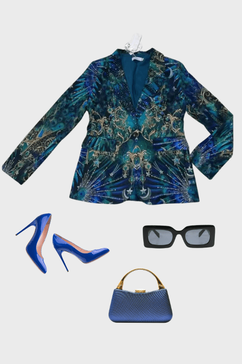 Peacock Fantasy Crystal Blazer