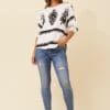 Priya Boho Blouse - White & Black - Image 2