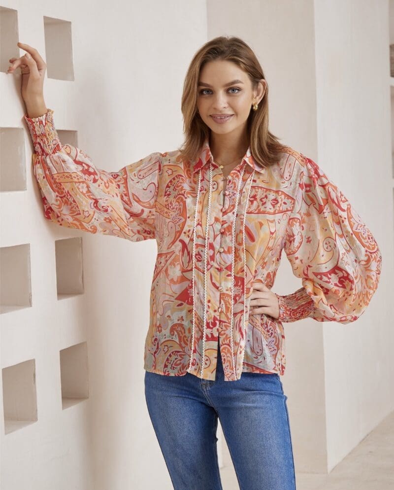 Maia Blouse - Boho Red - Image 2
