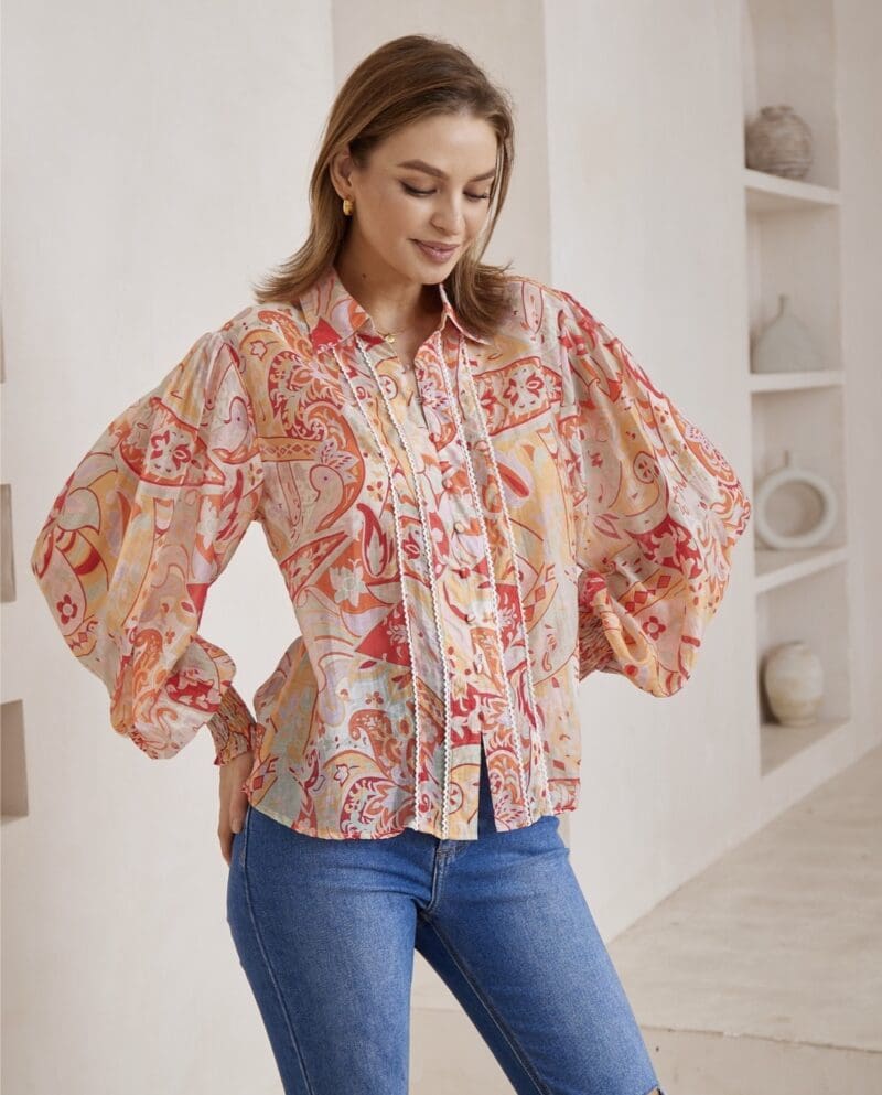 Maia Blouse - Boho Red - Image 3