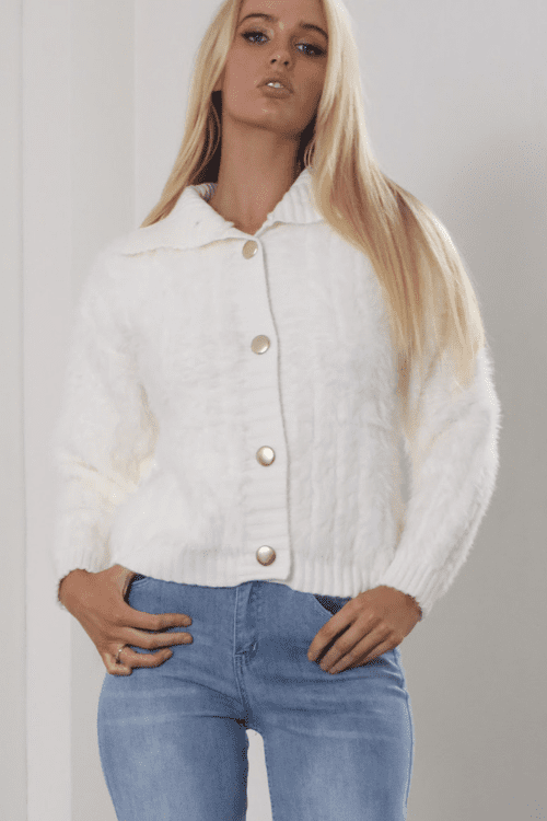 Shaggy Cardi 2.0 - White