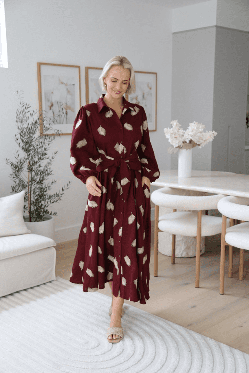 Liana Maxi - Burgundy Leaf
