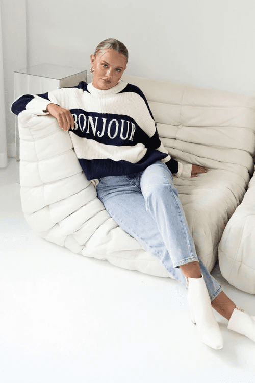 Bonjour Knit - Navy Stripe