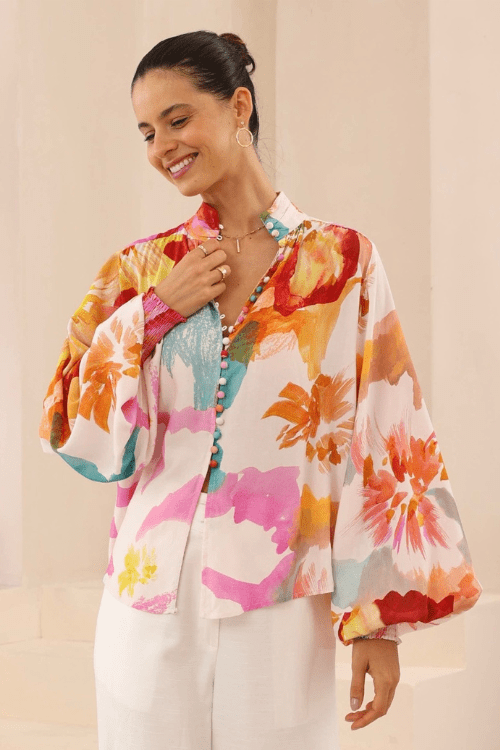 Stella Blouse - Watercolour Floral