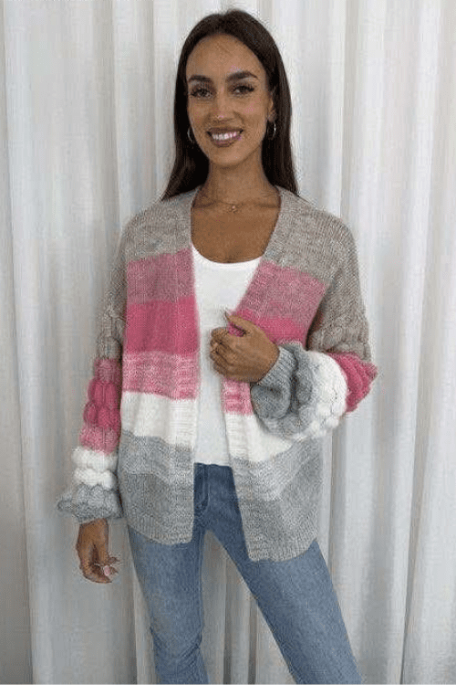 Adelaide Cardi - Pink Stripe