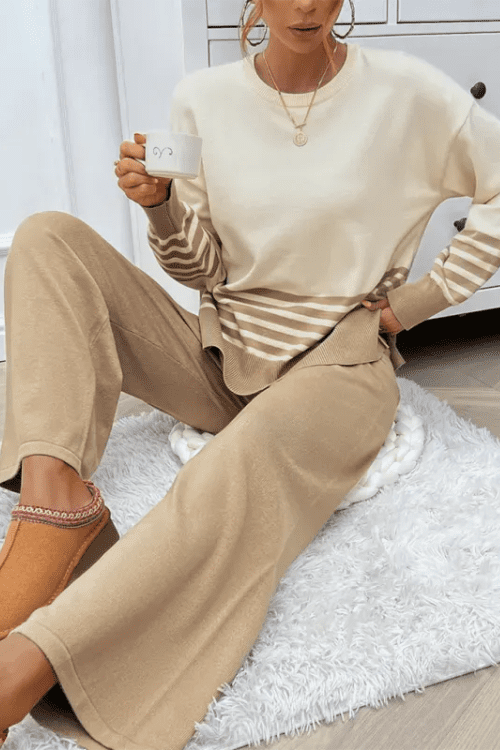 Sylvie Set - Beige Stripe