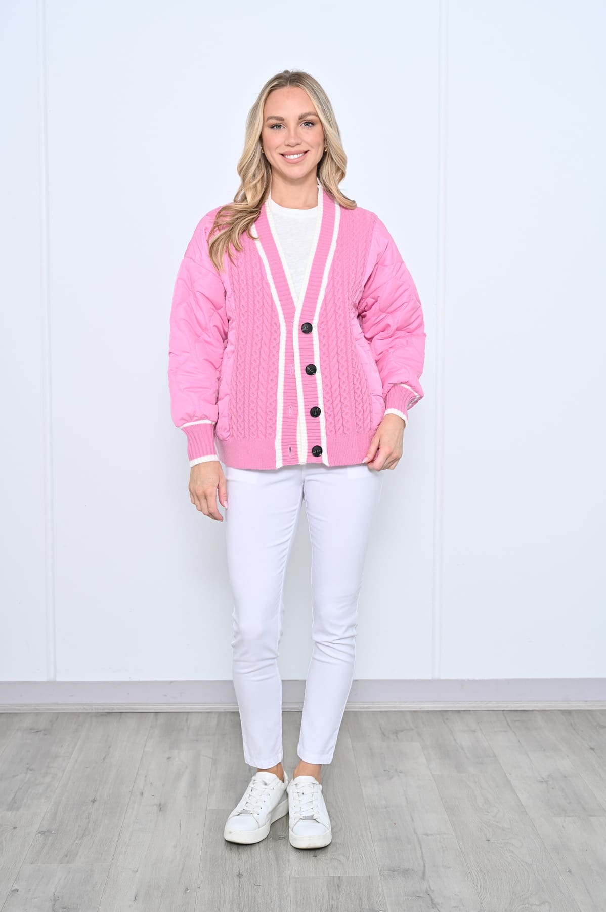 Virginia Varsity Cardi/Jacket - Pink - Image 8
