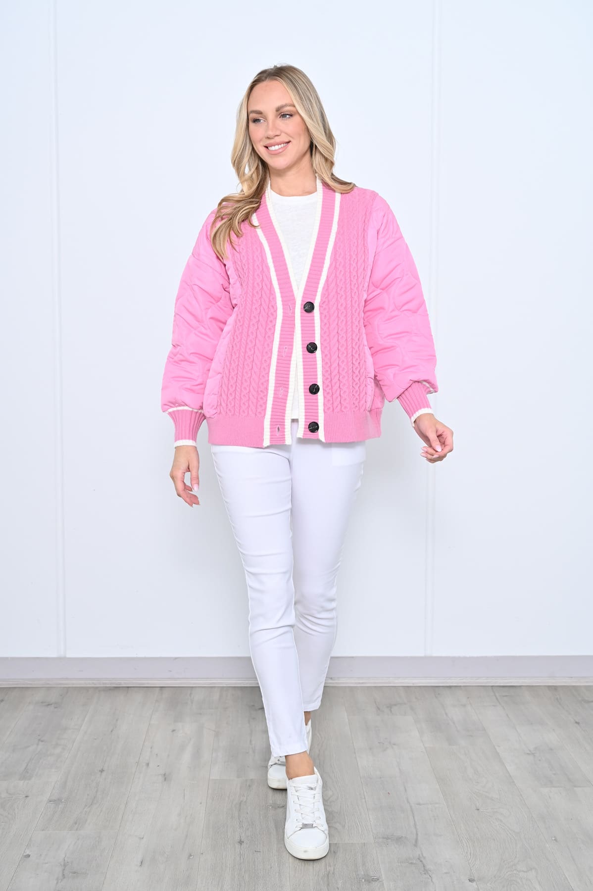 Virginia Varsity Cardi/Jacket - Pink - Image 5