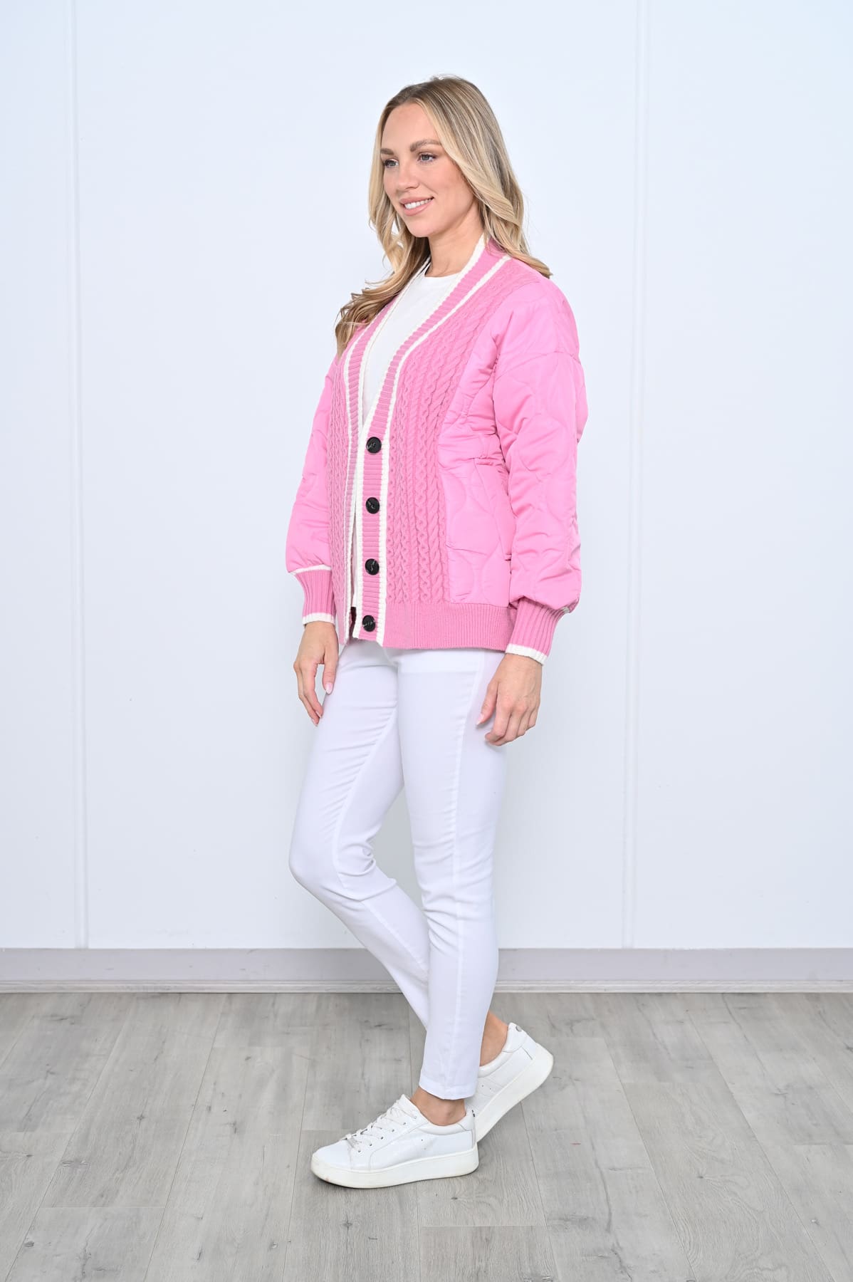 Virginia Varsity Cardi/Jacket - Pink - Image 6