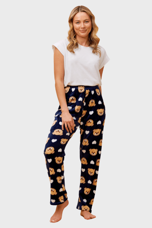 Plush Pyjama Pants - Blue Bears