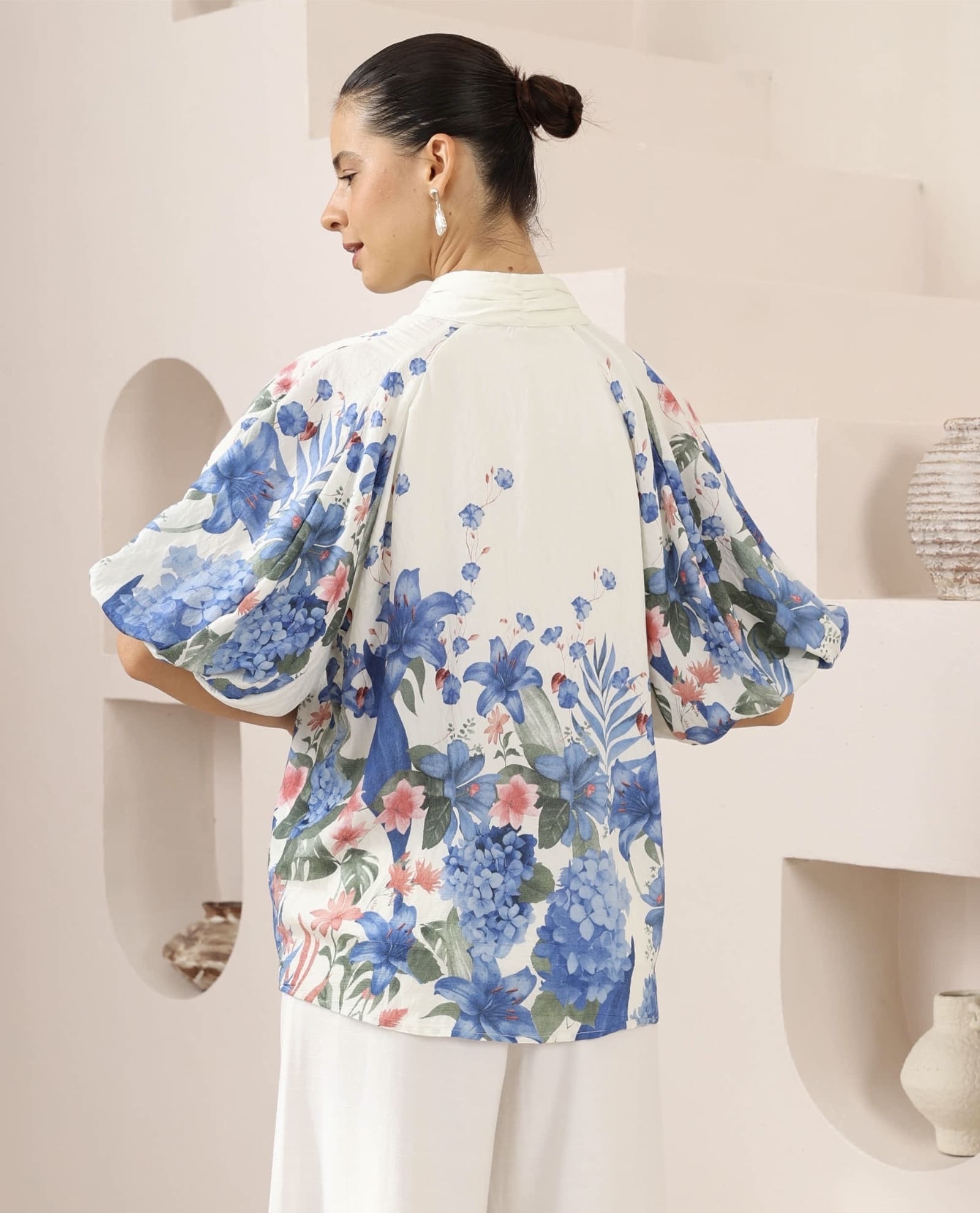 Layla Blouse - Blue Bouquet - Image 3