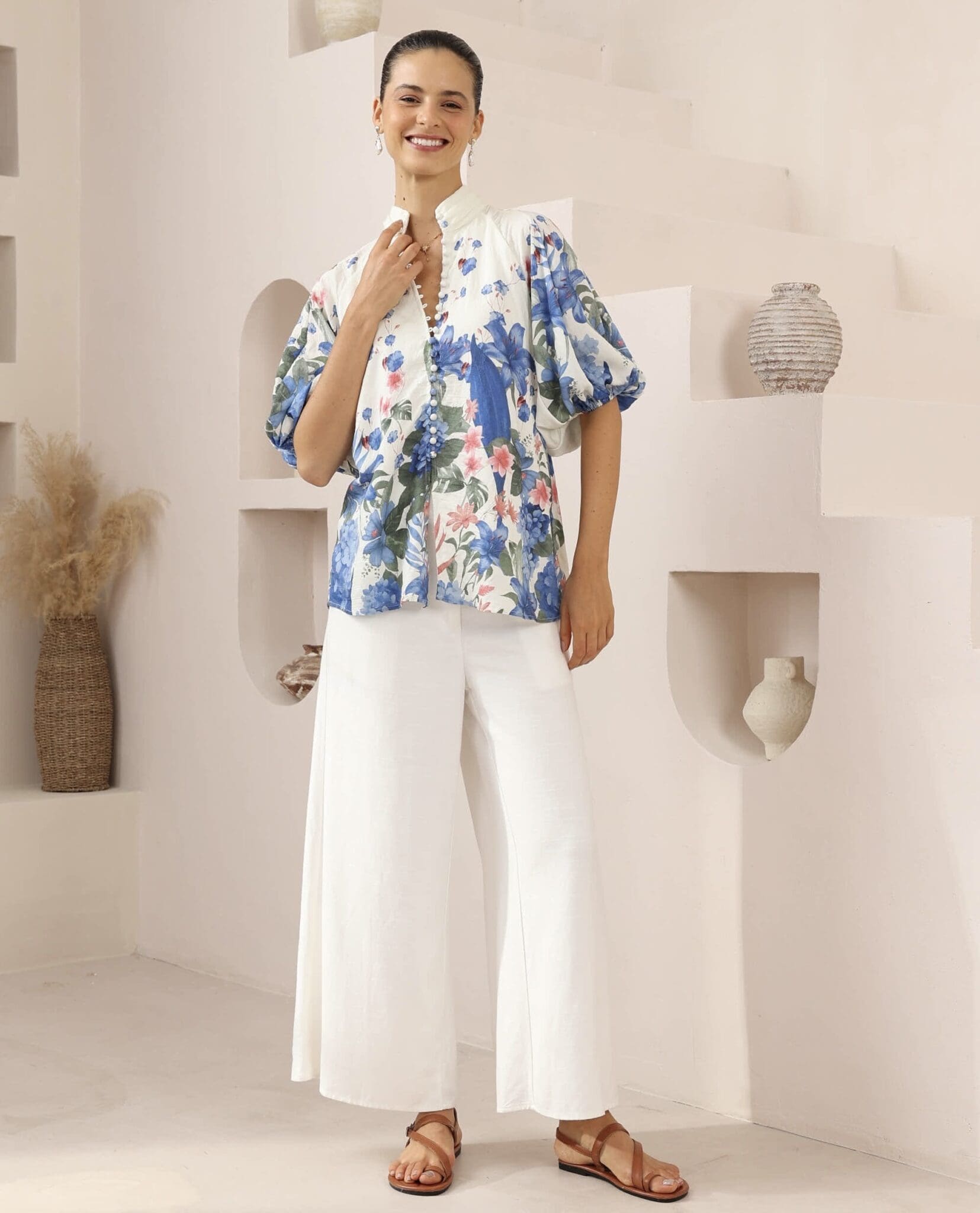 Layla Blouse - Blue Bouquet - Image 4
