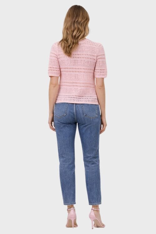 Shayla Pointelle Knit Top - Blush - Image 2