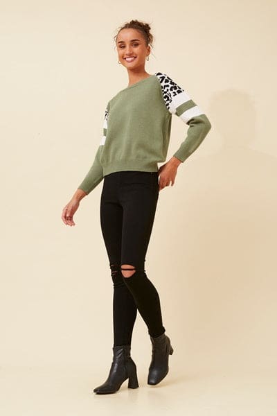 Olive Leopard Knit - Green - Image 2