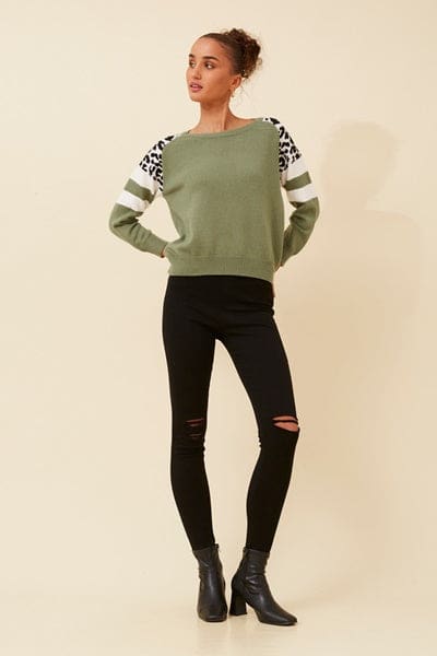 Olive Leopard Knit - Green - Image 3