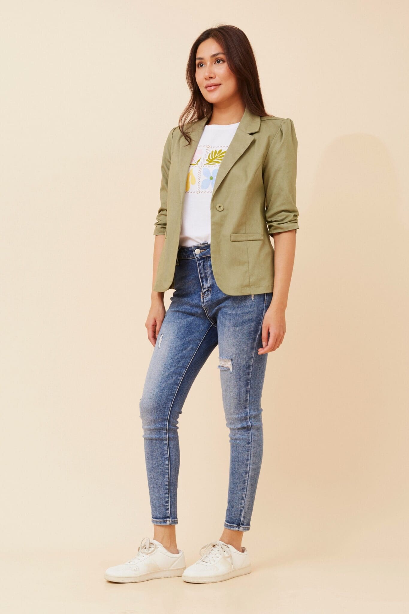 Milos Solid Blazer - Sage - Image 3