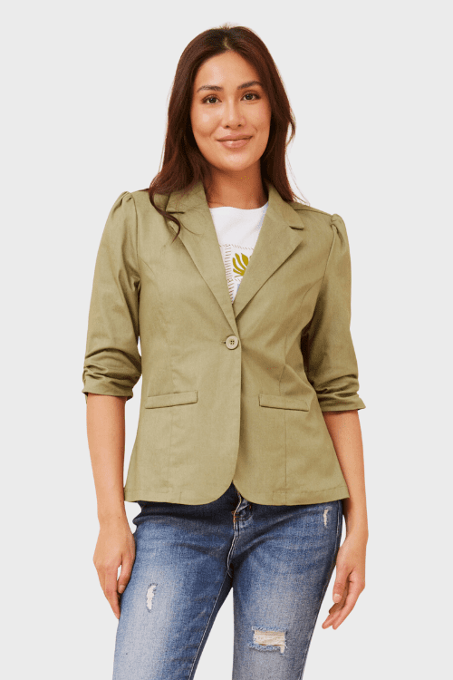 Milos Solid Blazer - Sage