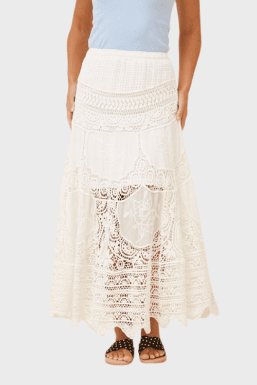 Emma Crochet Skirt - White