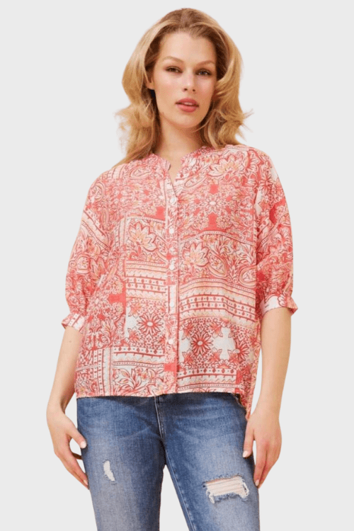 Aspen Top - Red Paisley