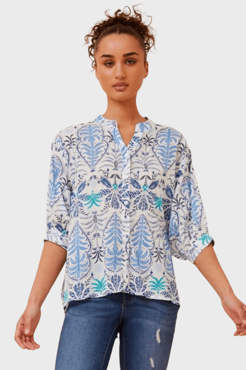 Aspen Top - Blue Leaf