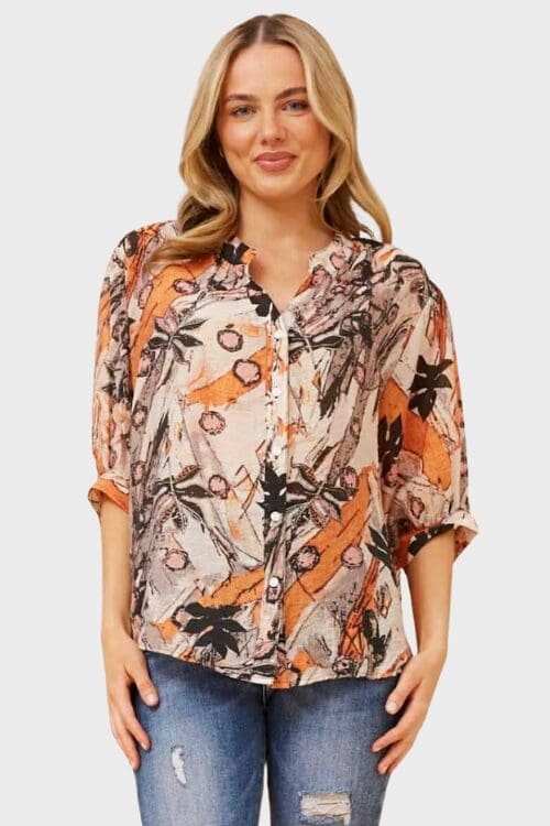 Aspen Top - Orange Forest