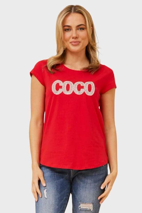 Coco Bold Tee - Red