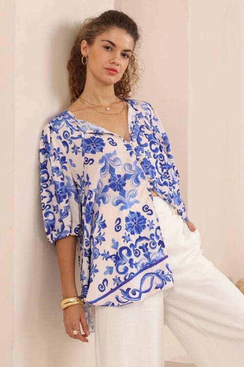 Porcelain Nights Top