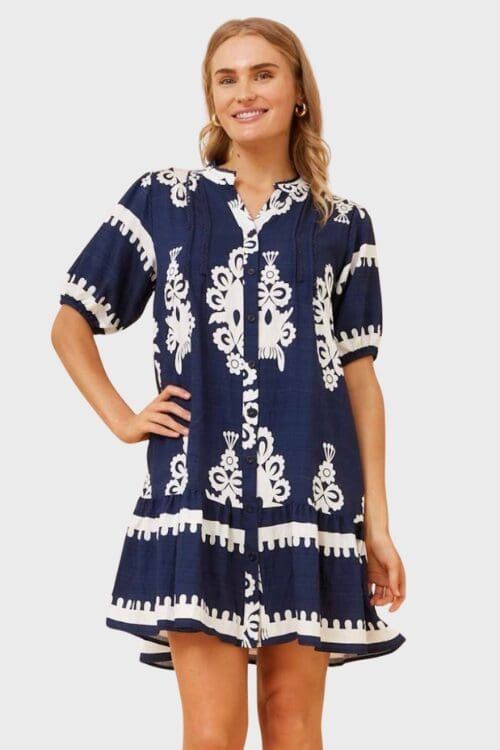 Priya Cuffed Mini - Navy