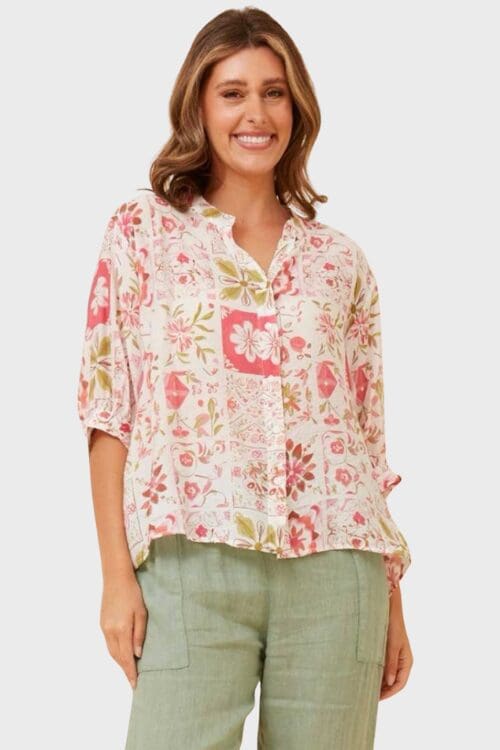 Aspen Top - Pink Garden