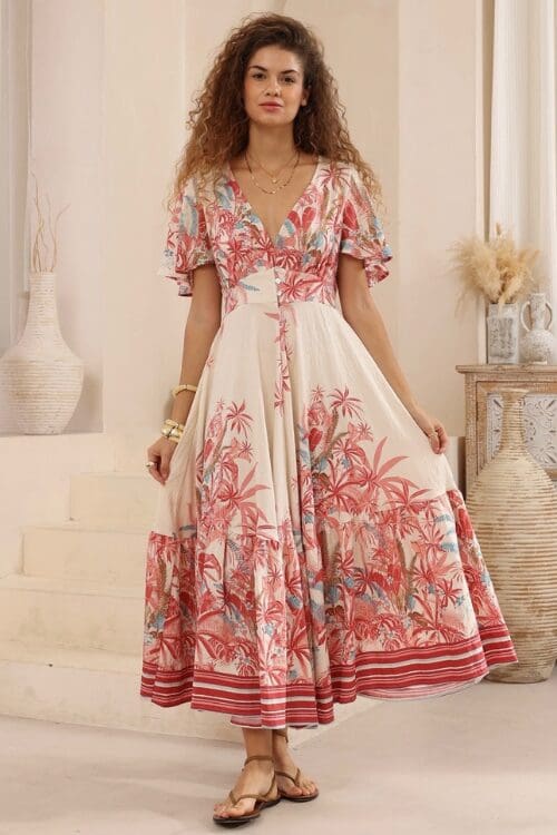 Saphira Maxi - Pink Palm