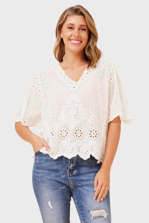 Amryn Lace Blouse - White