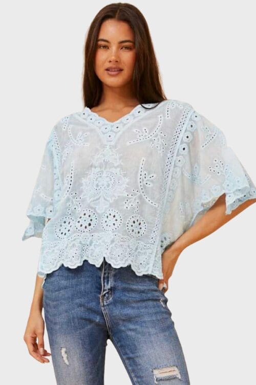 Amryn Lace Blouse - Blue