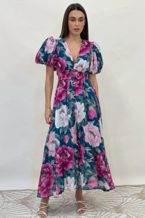 Eternal Rose Puff Maxi - Teal