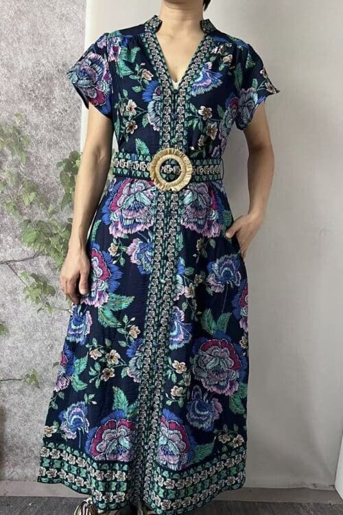 Delvina Maxi - Blue Floral
