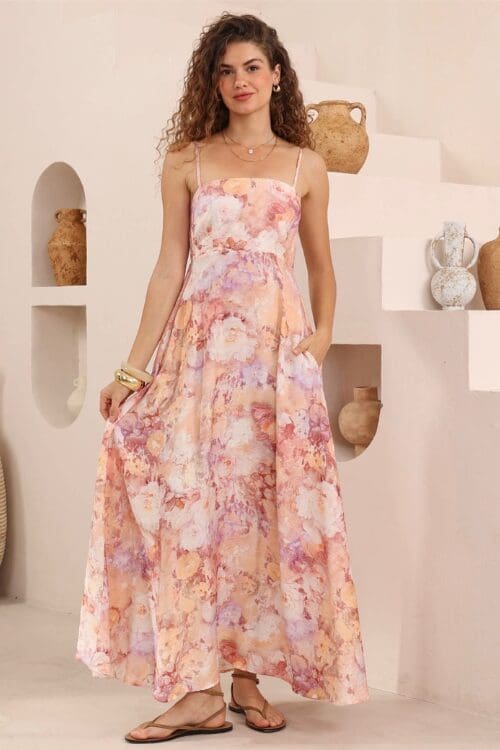 Floral Artistry Sleeveless Maxi
