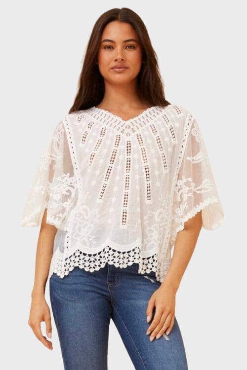 Camile Lace Blouse - White