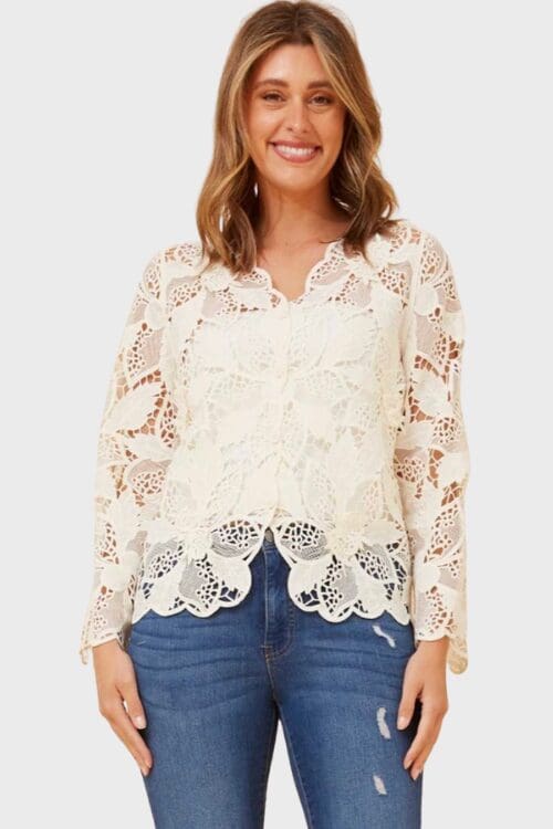 Willow Lace Blouse - Cream