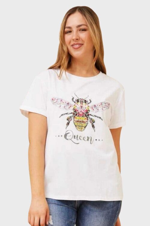 Queen Bee Tee - White