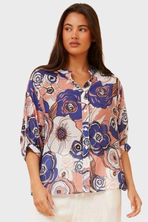 Aspen Top - Purple Garden