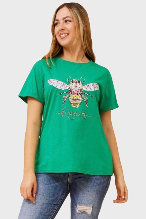 Queen Bee Tee - Jade Green