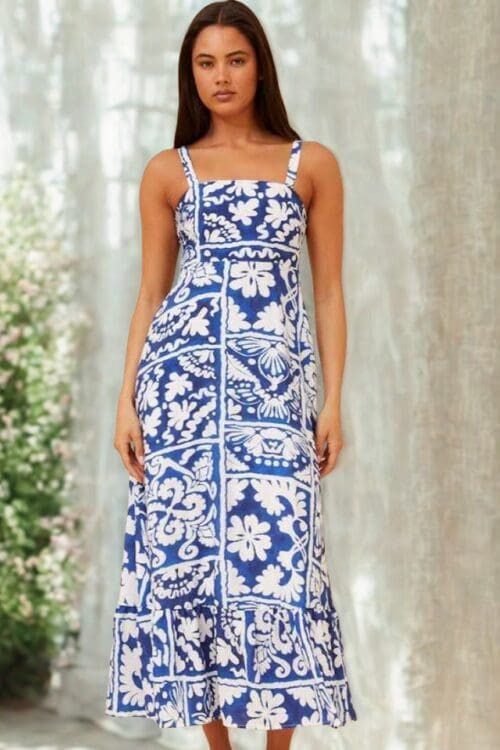 Makenna Maxi - Patchwork Blue