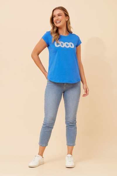 Coco Bold Tee - Blue - Image 2