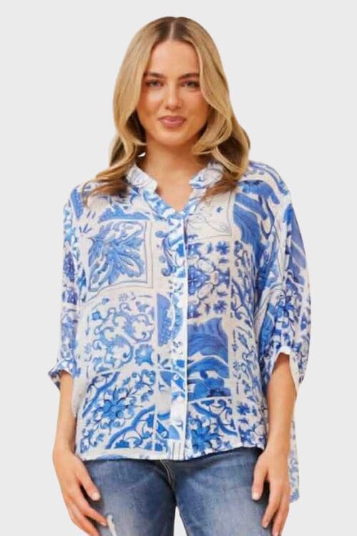 Aspen Top - Greek Blue