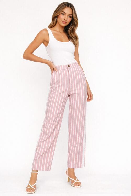 Saylah Stripe Pants - Pink