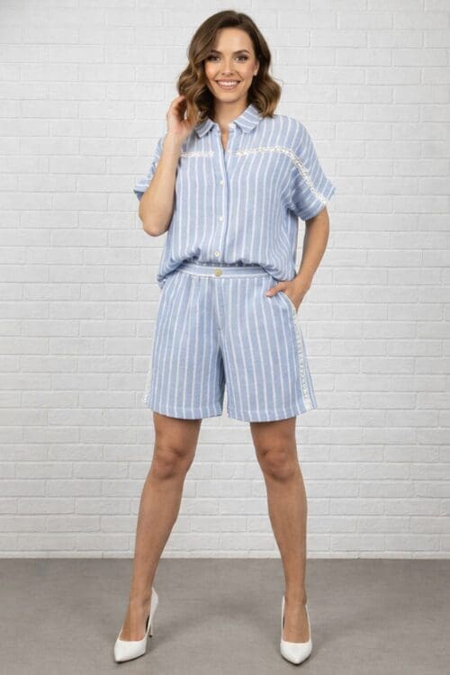 Saylah Stripe Set - Slate Blue
