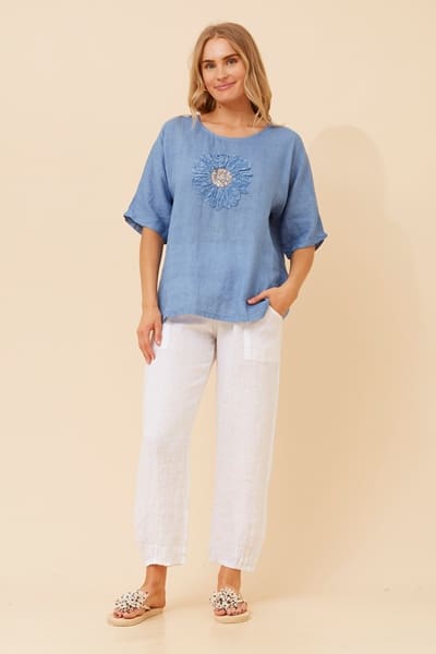 Carena Sunflower Blouse - Jean Blue - Image 2