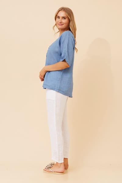 Carena Sunflower Blouse - Jean Blue - Image 3