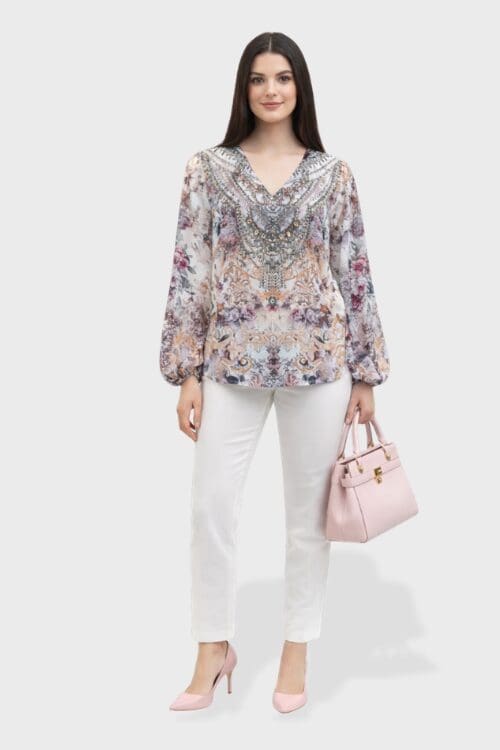 Rose Aura Crystal Blouse