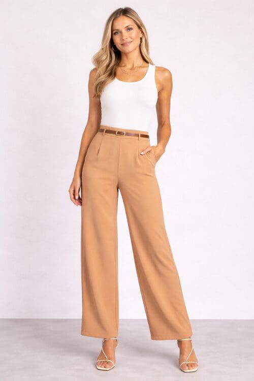 Morgan Tailored Pants - Beige - Image 2