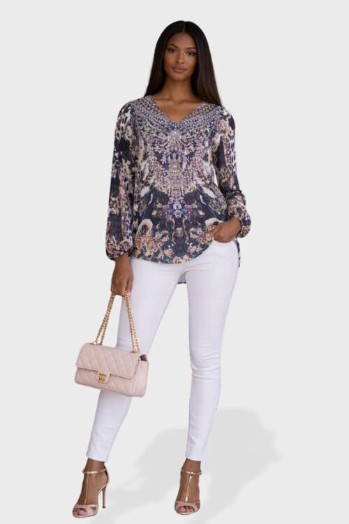 Midnight Bloom Crystal Blouse - Image 2